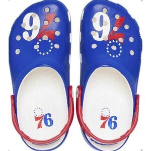 Crocs NBA Philadelphia 76ers Classic Clogs 208901-100 Men Size‎ 10 BRAND NEW
